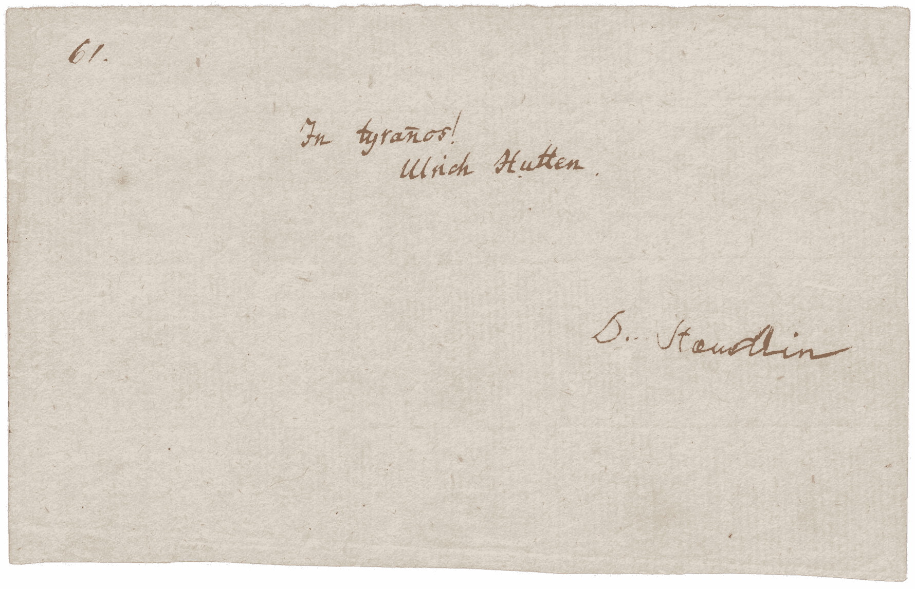 Stäudlins Stammbucheintrag besteht lediglich aus zwei Zeilen und seiner Unterschrift