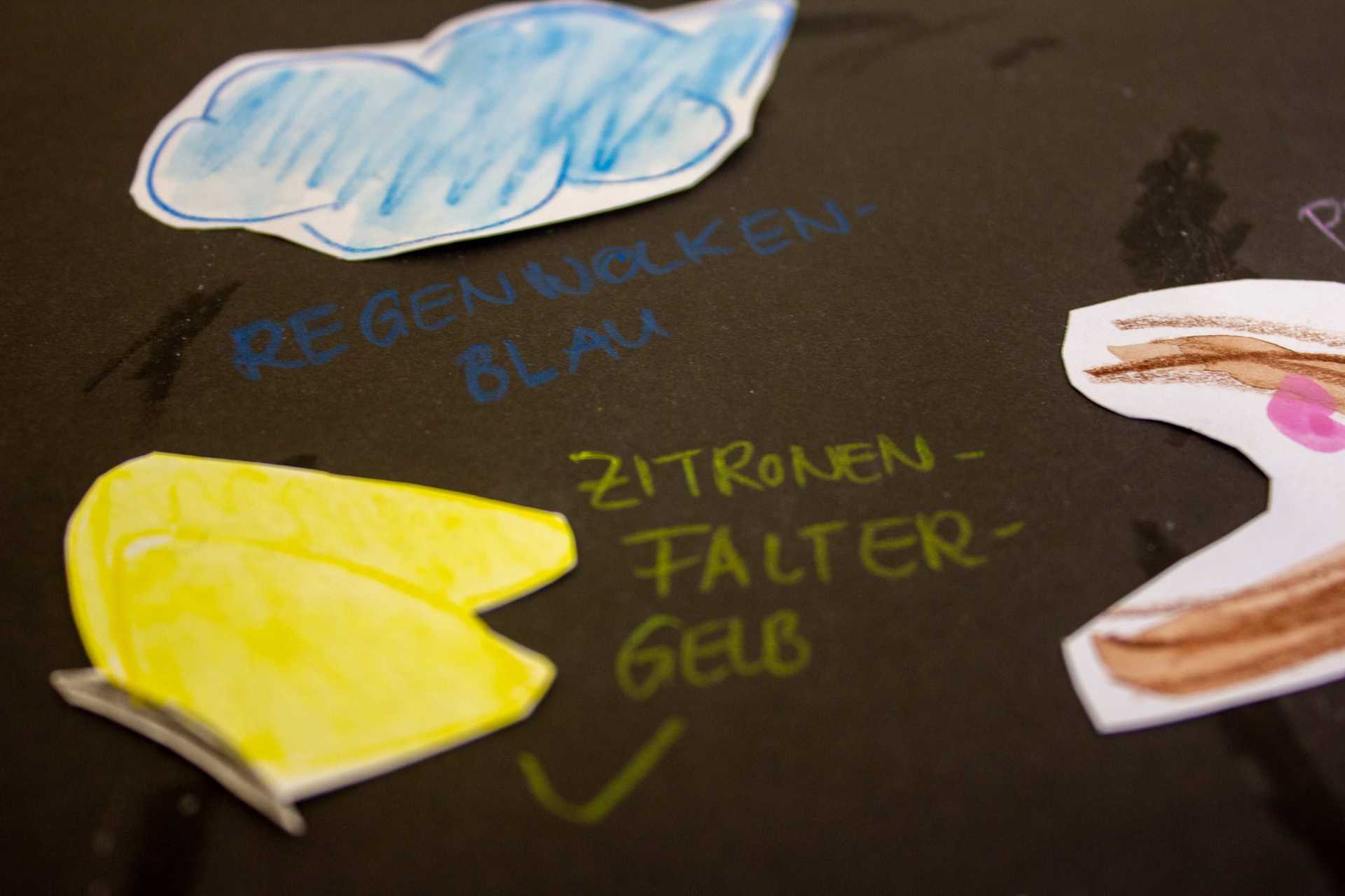 Zitronenfalter-Gelb auf schwarzem Hintergrund