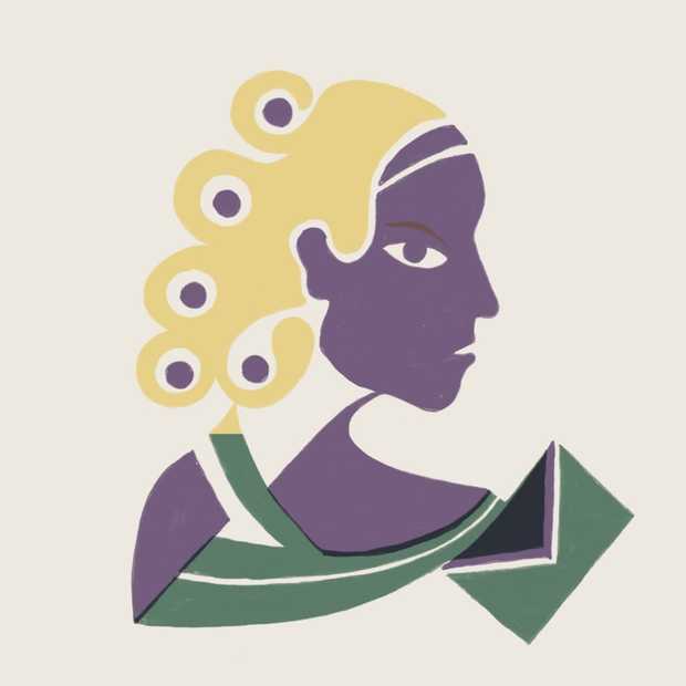 Eine Illustration zeigt Hölderlins Schwester Rike. Sie hat blonde Haare. Vor ihr liegt ein Brief.