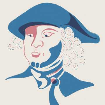 Eine Illustration zeigt Ernst Zimmer mit einem Handwerker-Hut.